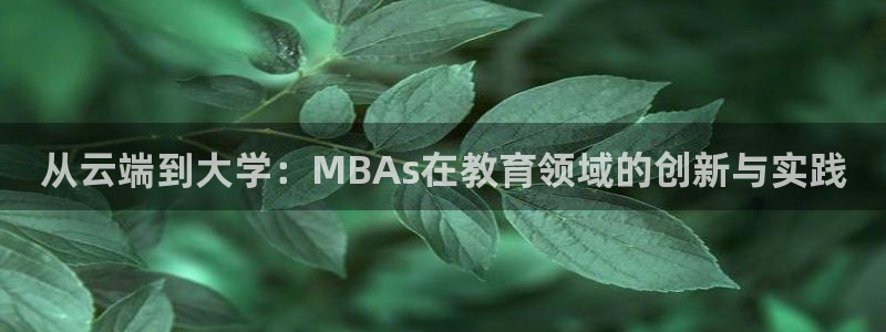 河豚体育直播看球app：从云端到大学：MBAs在教育领域的创新与实践
